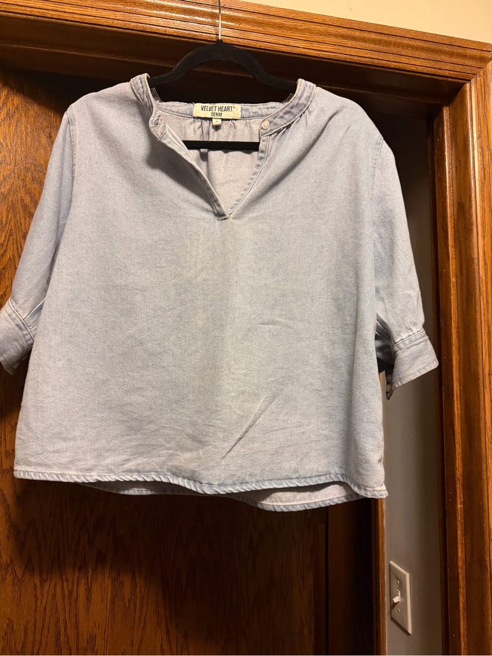 Velvet Heart Light Blue Girls' V-Notch Pullover Blouse
